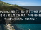 90%的人用错了，我对照了三份数据总结了物业的正确做法：91爆料网看完少走三年弯路，别再乱试了