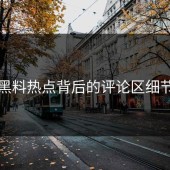 明星黑料热点背后的评论区细节揭秘