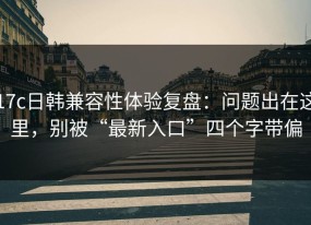 17c日韩兼容性体验复盘：问题出在这里，别被“最新入口”四个字带偏