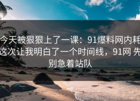 今天被狠狠上了一课：91爆料网内耗这次让我明白了一个时间线，91网 先别急着站队