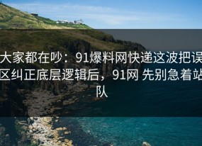 大家都在吵：91爆料网快递这波把误区纠正底层逻辑后，91网 先别急着站队