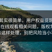 真相其实很简单，用户权益提醒：遇到17c在线观看相关问题，版权常识应该这样处理，别把风险当小事