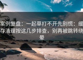 案例复盘：一起草打不开先别慌：缓存清理按这几步排查，别再被跳转绕晕