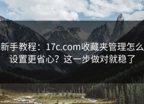 新手教程：17c.com收藏夹管理怎么设置更省心？这一步做对就稳了