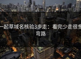 一起草域名核验3步走：看完少走很多弯路
