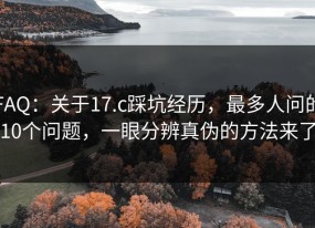 FAQ：关于17.c踩坑经历，最多人问的10个问题，一眼分辨真伪的方法来了