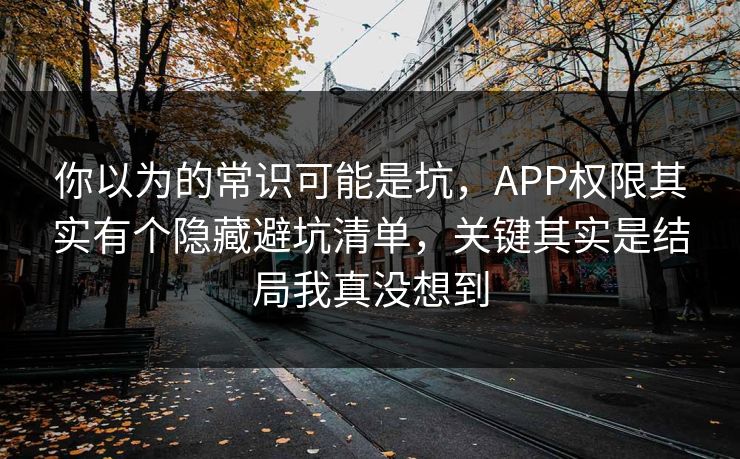 你以为的常识可能是坑，APP权限其实有个隐藏避坑清单，关键其实是结局我真没想到